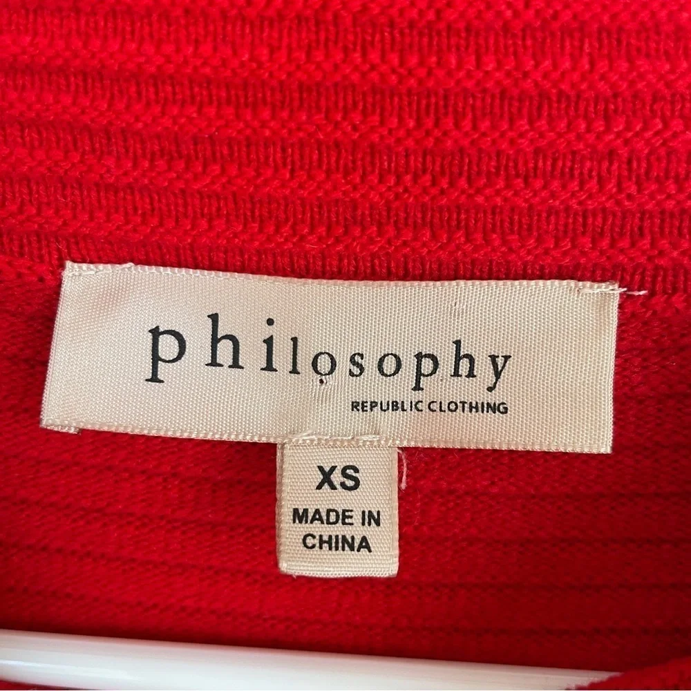 Philosophy red funnel neck sweater